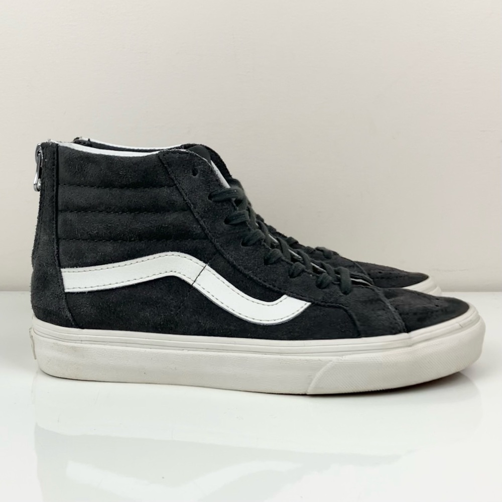 Vans Women’s SK8-Hi Zip Dark Gray Suede High Top Skate Shoes Size 7.0